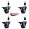Service Caster 3'' Blue Poly Swivel 1-3/8'' Expanding Stem Caster Set with Brake, 4PK SCC-EX20S314-PPUB-BLUE-PLB-138-4 - alternate 3